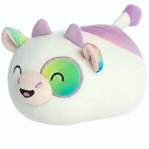 NWT Aurora Cece Cereal Milk Plush Toy Cow Neon Multicolour 7”